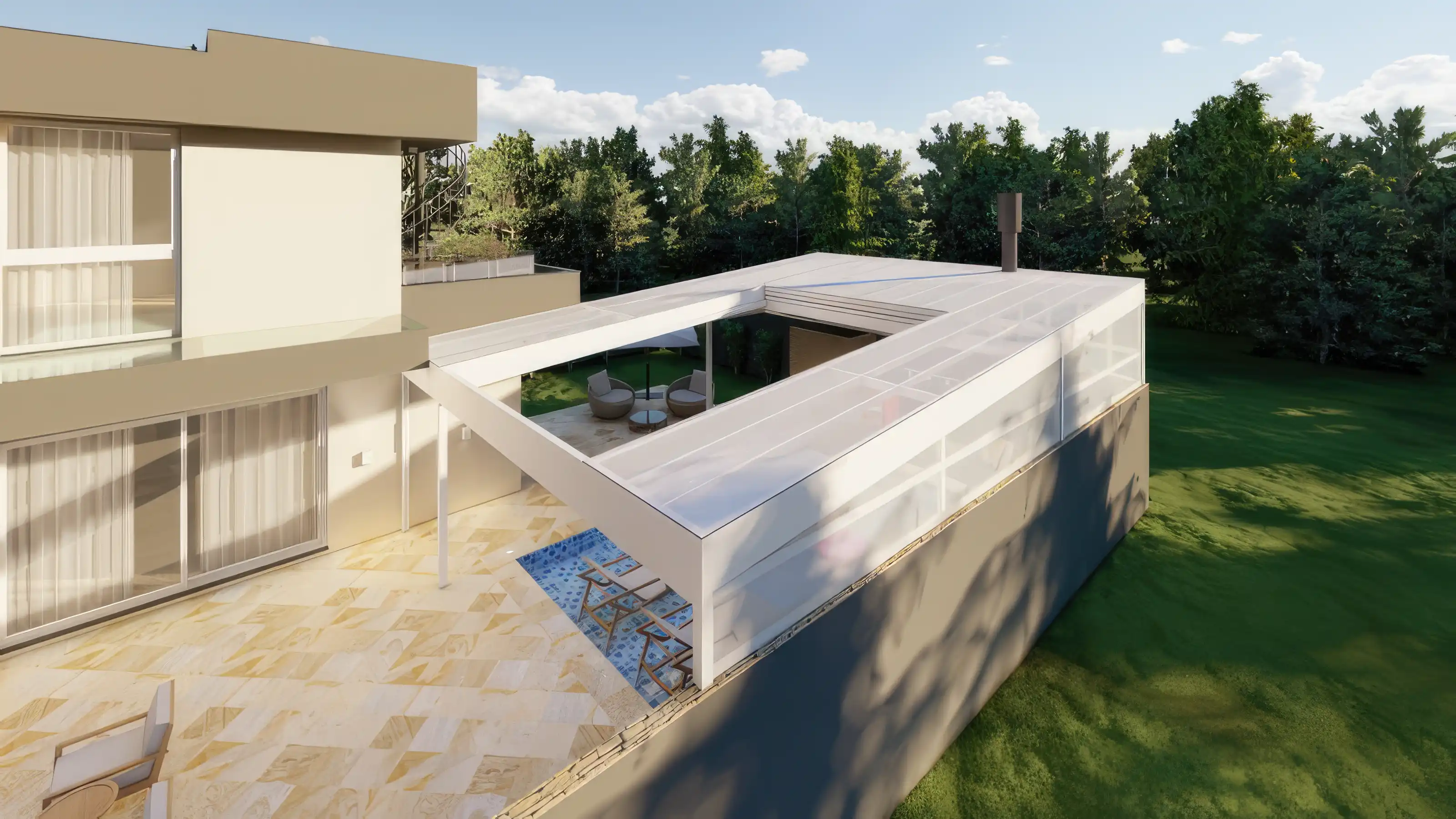 Cobertura retrátil para piscina